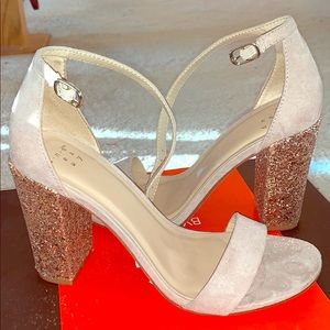 Rose Gold glitter heel sandals